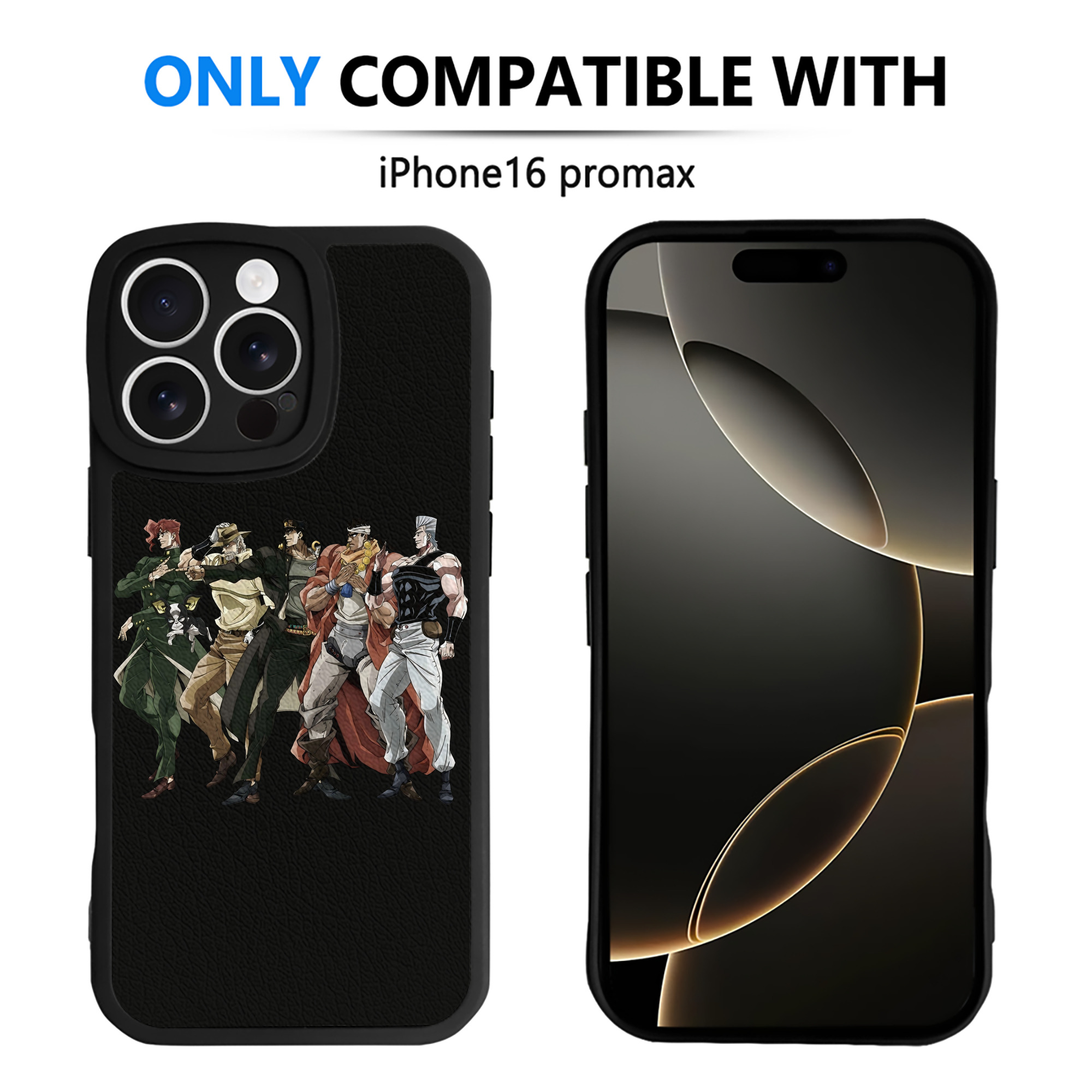 （画像用） ジョジョの奇妙な冒険 JoJo's Bizarre Adventure 【iPhone 16シリーズ対応】シリコンスマホケース（レザー調） 材質：シリコン